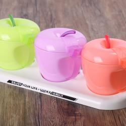 三格小蘋果調味盒（托盤