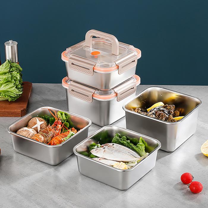 正方形不銹鋼保鮮盒(1