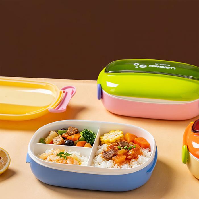 馬卡龍分格塑料飯盒1300ml